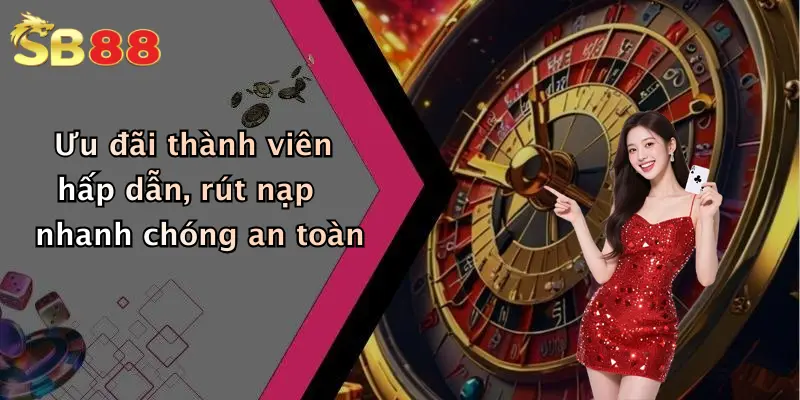 Ưu đãi thành viên hấp dẫn, rút nạp nhanh chóng an toàn